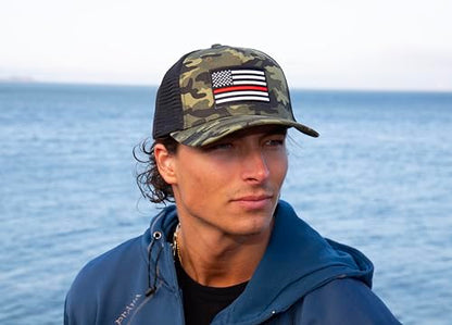 International Tie Grey Thin Red Line Hat