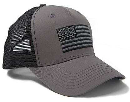 International Tie Peak Performance Fashion Banner Grey American Flag Snapback Baseball Hat