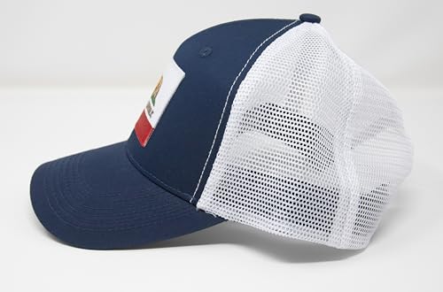 California  Flag Trucker Baseball Snapback Hat (Navy White) - International Tie