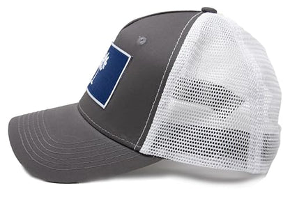 South Carolina Flag Trucker Baseball Snapback Hat (Grey White) - International Tie