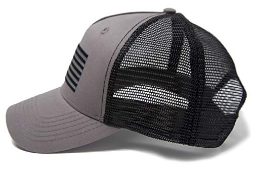 International Tie Peak Performance Fashion Banner Black & Grey American Flag Snapback Baseball Hat