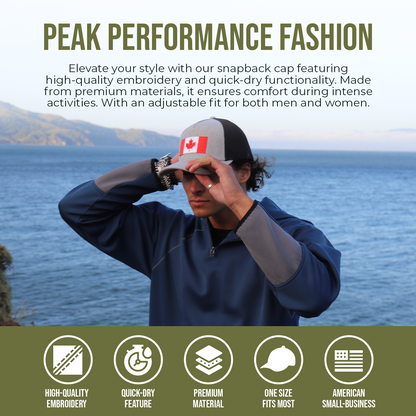 Peak Performance Fashion Banner Canada Flag Hat for Men