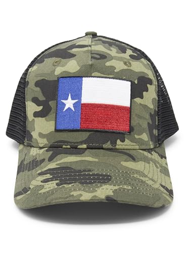 Texas Flag Trucker Baseball Snapback Hat (Camouflage) - International Tie