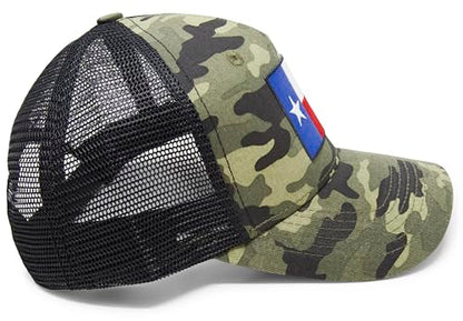 Texas Flag Trucker Baseball Snapback Hat (Camouflage) - International Tie