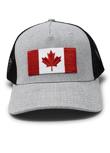 International Tie Premium Canada Flag Hat for Men (Grey Black)