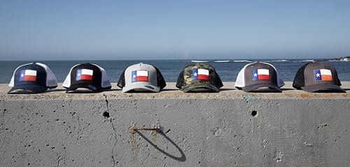 Texas Flag Trucker Baseball Snapback Hat (Grey Black) - International Tie