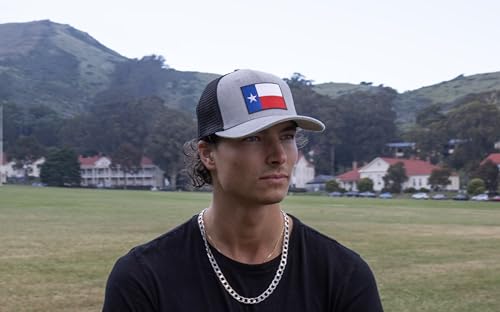 Texas Flag Trucker Baseball Snapback Hat (Grey Black) - International Tie