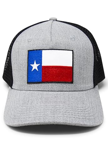 Texas Flag Trucker Baseball Snapback Hat (Grey Black) - International Tie