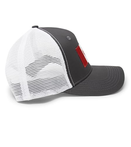 Canada Flag Trucker Baseball Snapback Hat (Grey White) - International Tie