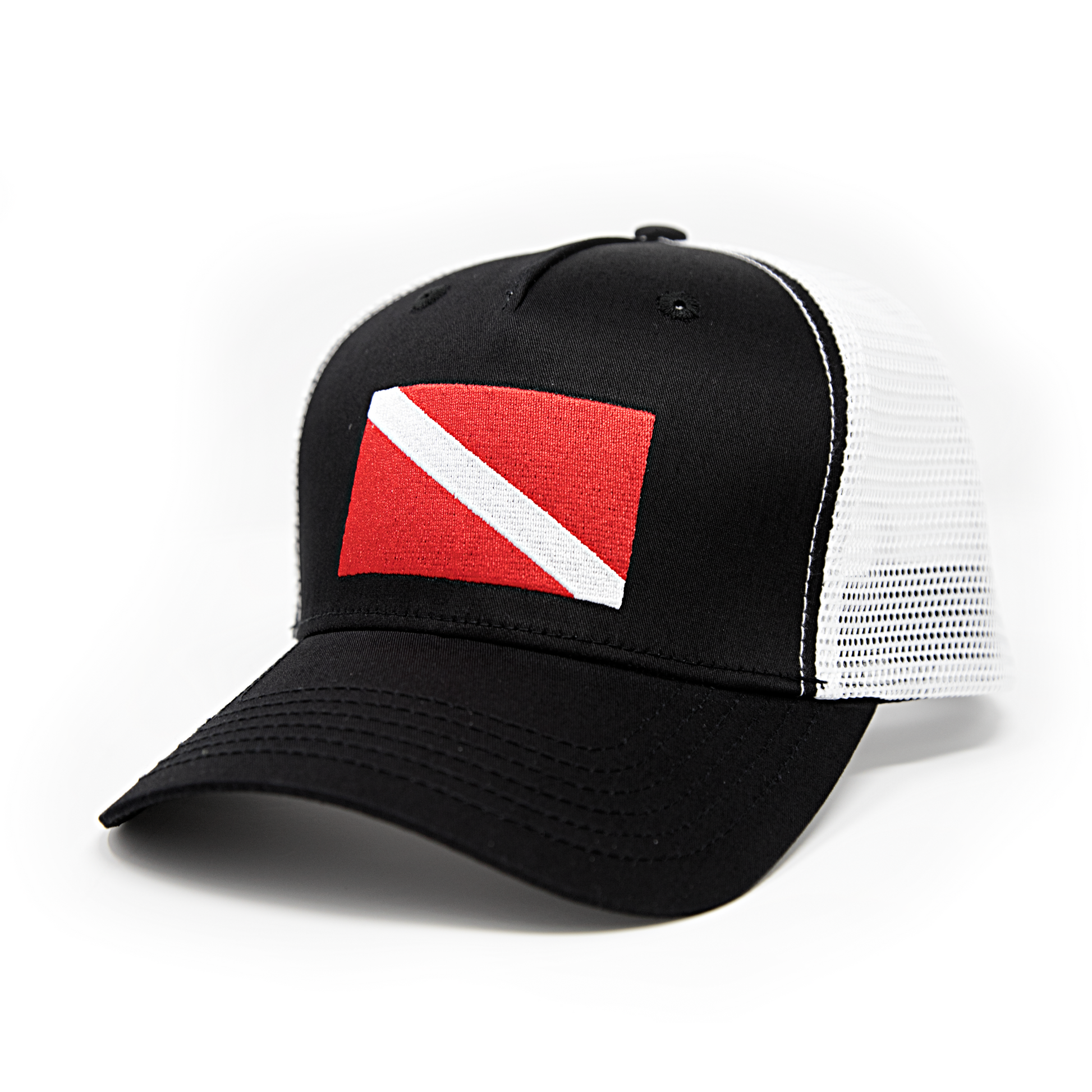 Scuba Diver Flag Snapback Hat Black