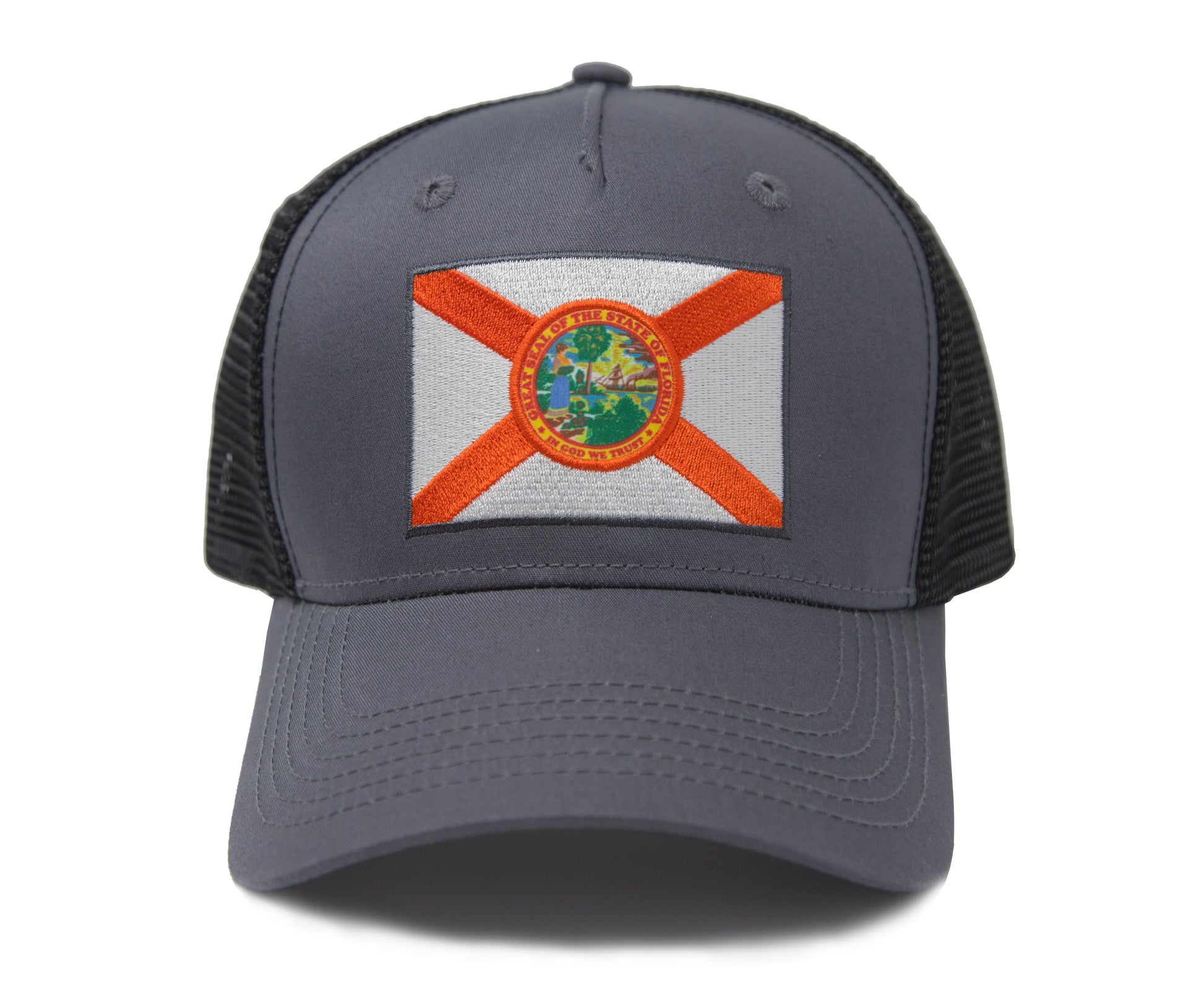 Florida State Flag Black Trucker Hat