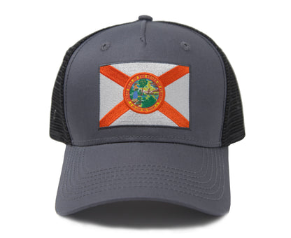 Florida State Flag Black Trucker Hat